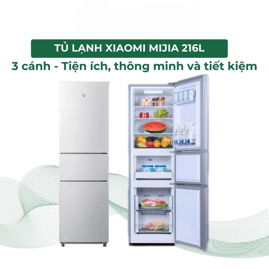 Tủ lạnh Xiaomi Mijia 216L 3 cánh - Có ngăn đông mềm